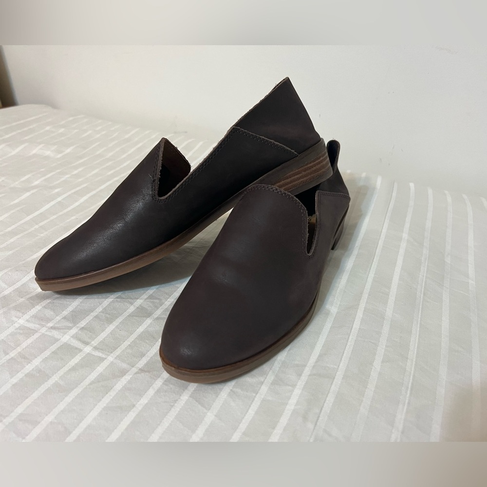 Lucky Brand Cahill Brown Leather Loafers Slip On Shoes Sz 6.5